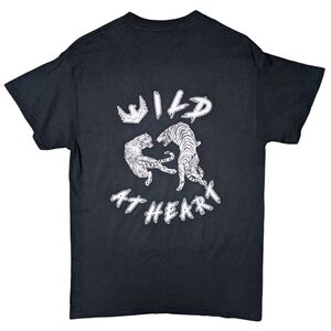Wild at Heart Men's Medium Black Tiger Graphic Short‎ Sleeve Tee Shirt